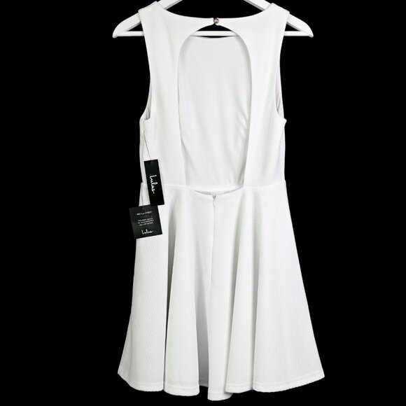 LULUS White Gal About Town Open Back Sleeveless Skater Dress - Size Medium - NWT - Picture 5 of 16